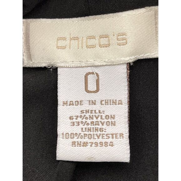 Chico’s Women Black Lace / Ponte Knit One Button Cropped Blazer Size 0 - Picture 12 of 12